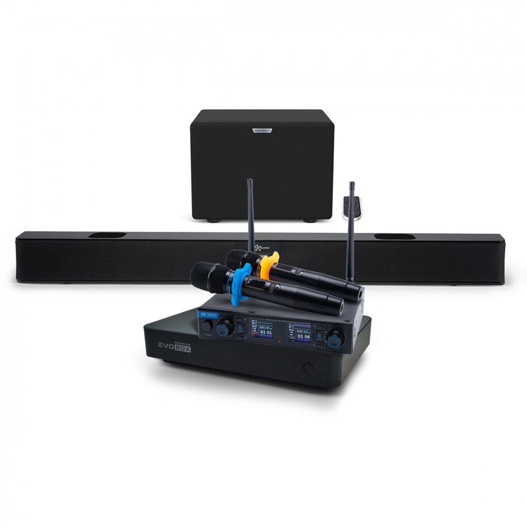 Hi-End караоке-система EVOBOX Premium + EvoSoundBar (саундбар с караоке) в Кусе